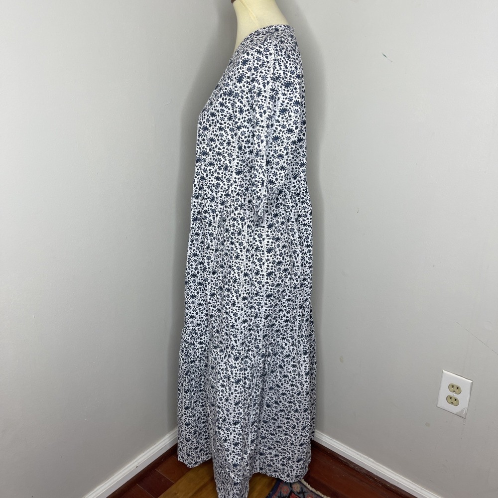 SZ Blockprints Cotton Orti Dress in Blue Floral Small S - Picture 3 of 10
